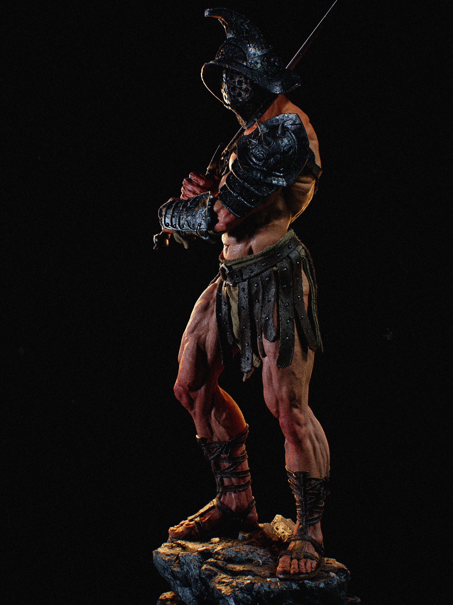 Gladiator Sculpture (75mm to 500mm) - Unassembled/Unpainted/3D Print