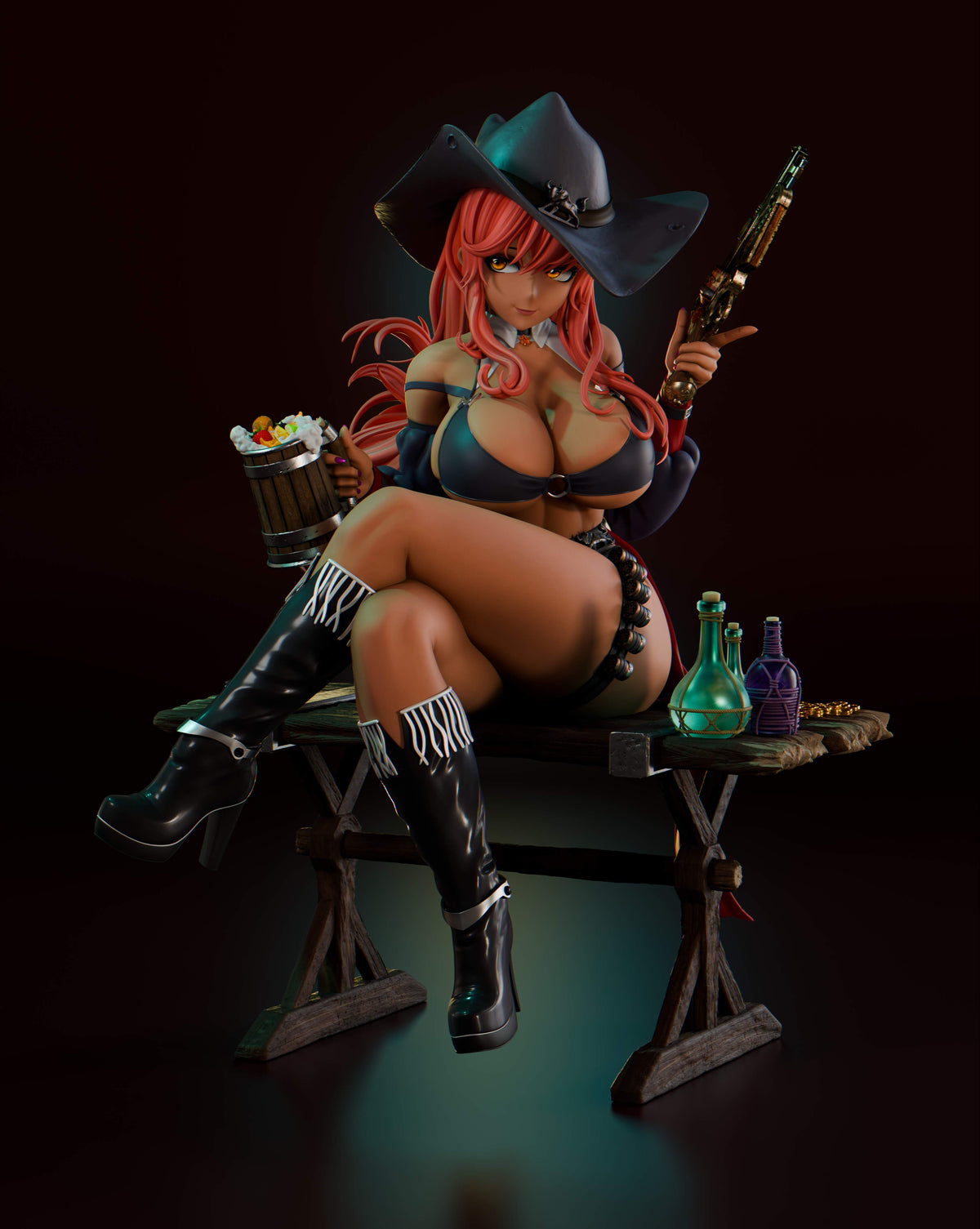 Volume (Tenue de pirate) Sculpture Nikke SFW/NSFW (75 mm à 500 mm) - Non assemblé/Non peint/Impression 3D