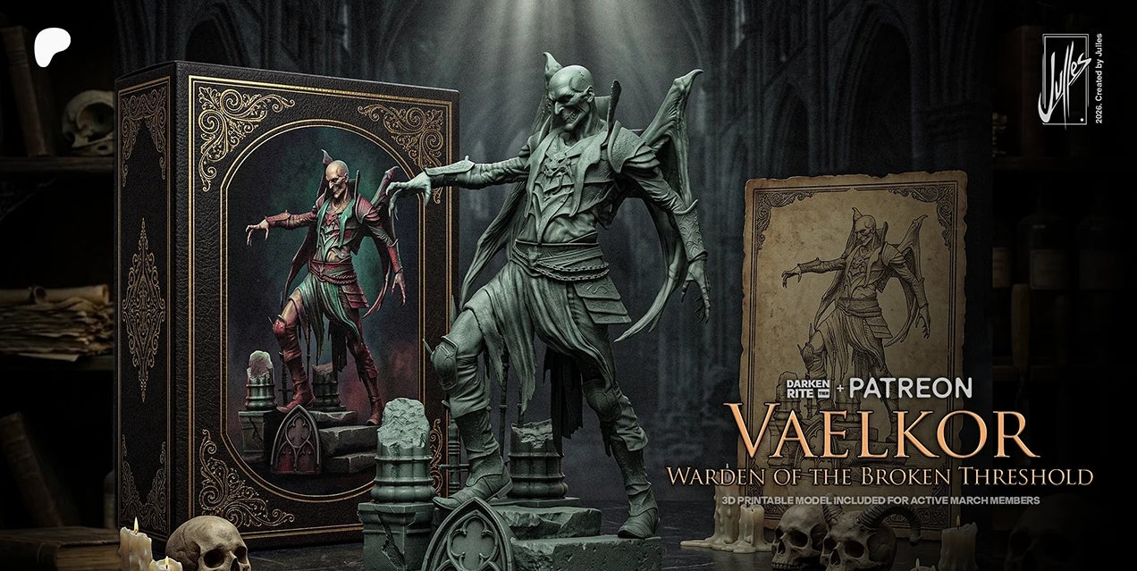 Vaelkor: Warden of the Broken Threshold Sculpture (75mm to 500mm) - Unassembled/Unpainted/3D Print