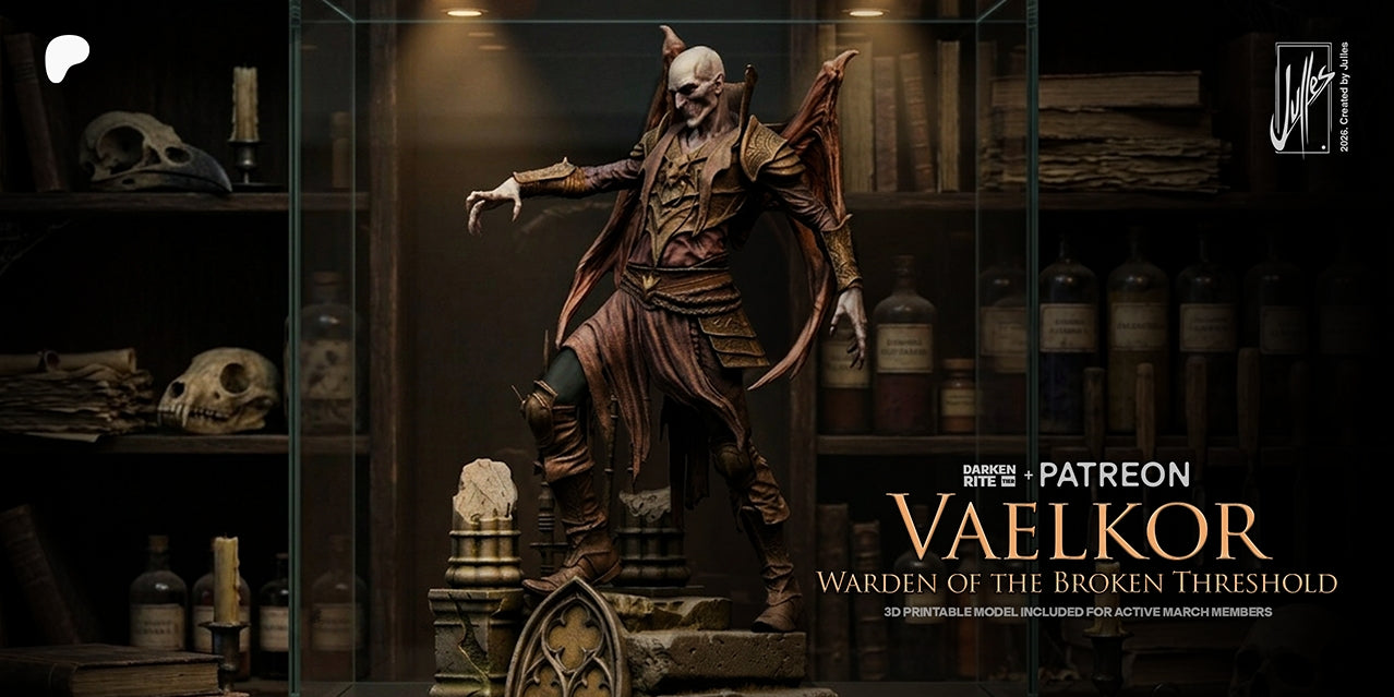 Vaelkor: Warden of the Broken Threshold Sculpture (75mm to 500mm) - Unassembled/Unpainted/3D Print