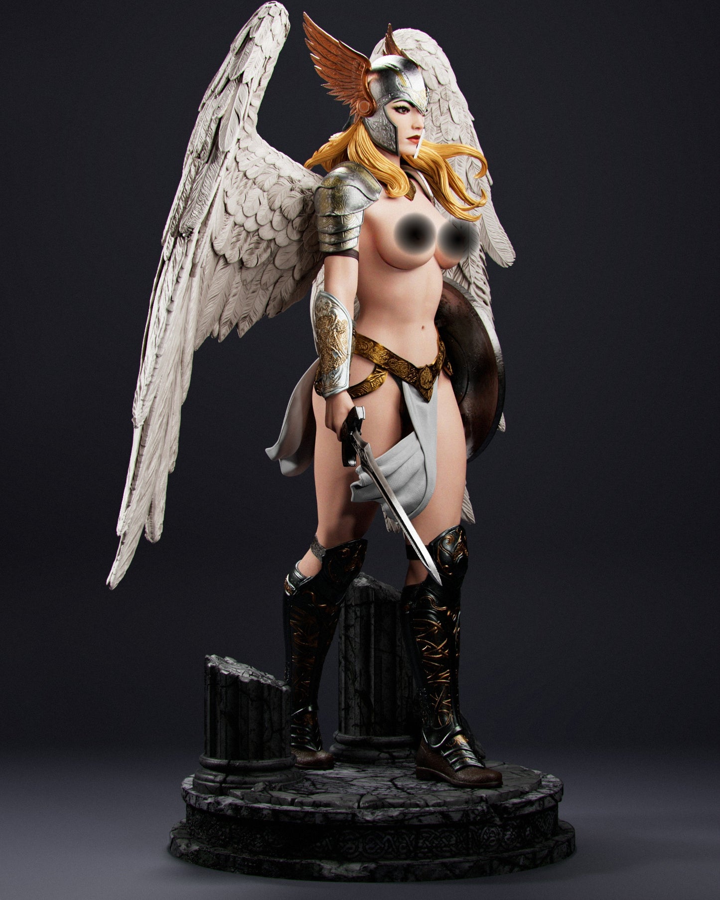 Brynhildr Valkyrie NSFW Sculpture (75mm to 500mm) - Unassembled/Unpainted/3D Print