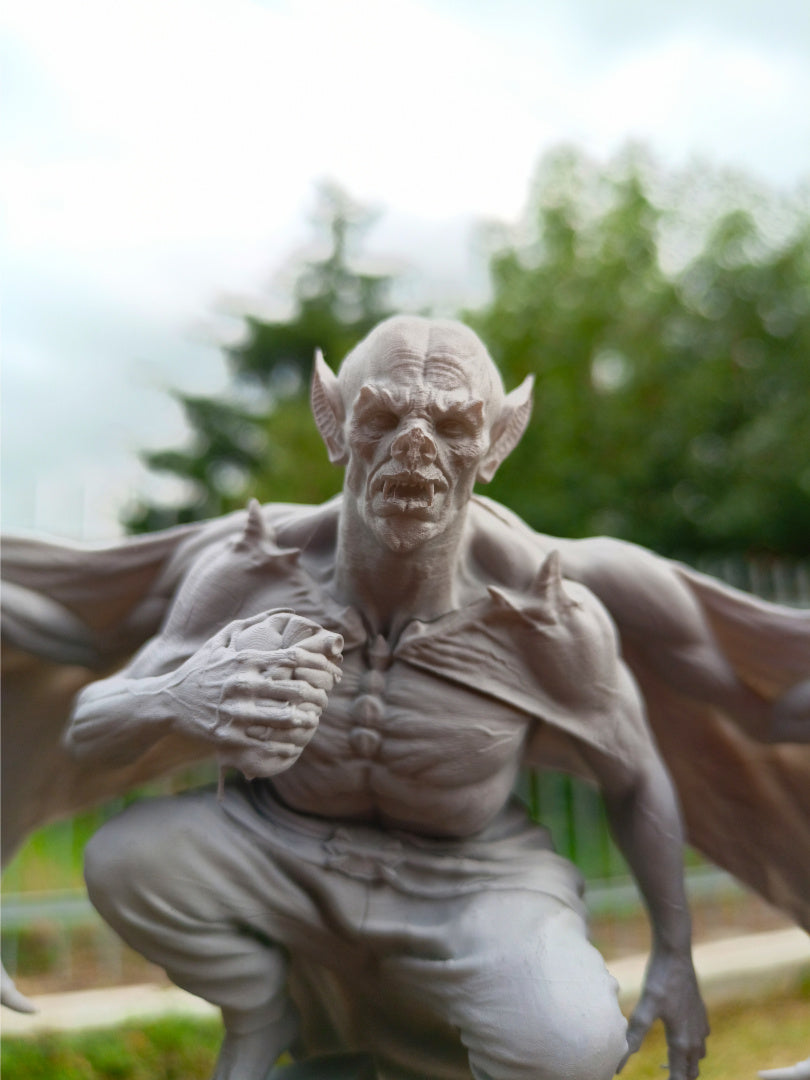 Vampire on Gravestone - by Ethereal Sculpts - Tabletop RPG Miniature - Roleplaying 3D Printed Fantasy Mini