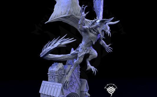 Vampire Dragon - by Mini Monster Mayhem- Tabletop RPG Miniature - Roleplaying 3D Printed Fantasy Mini