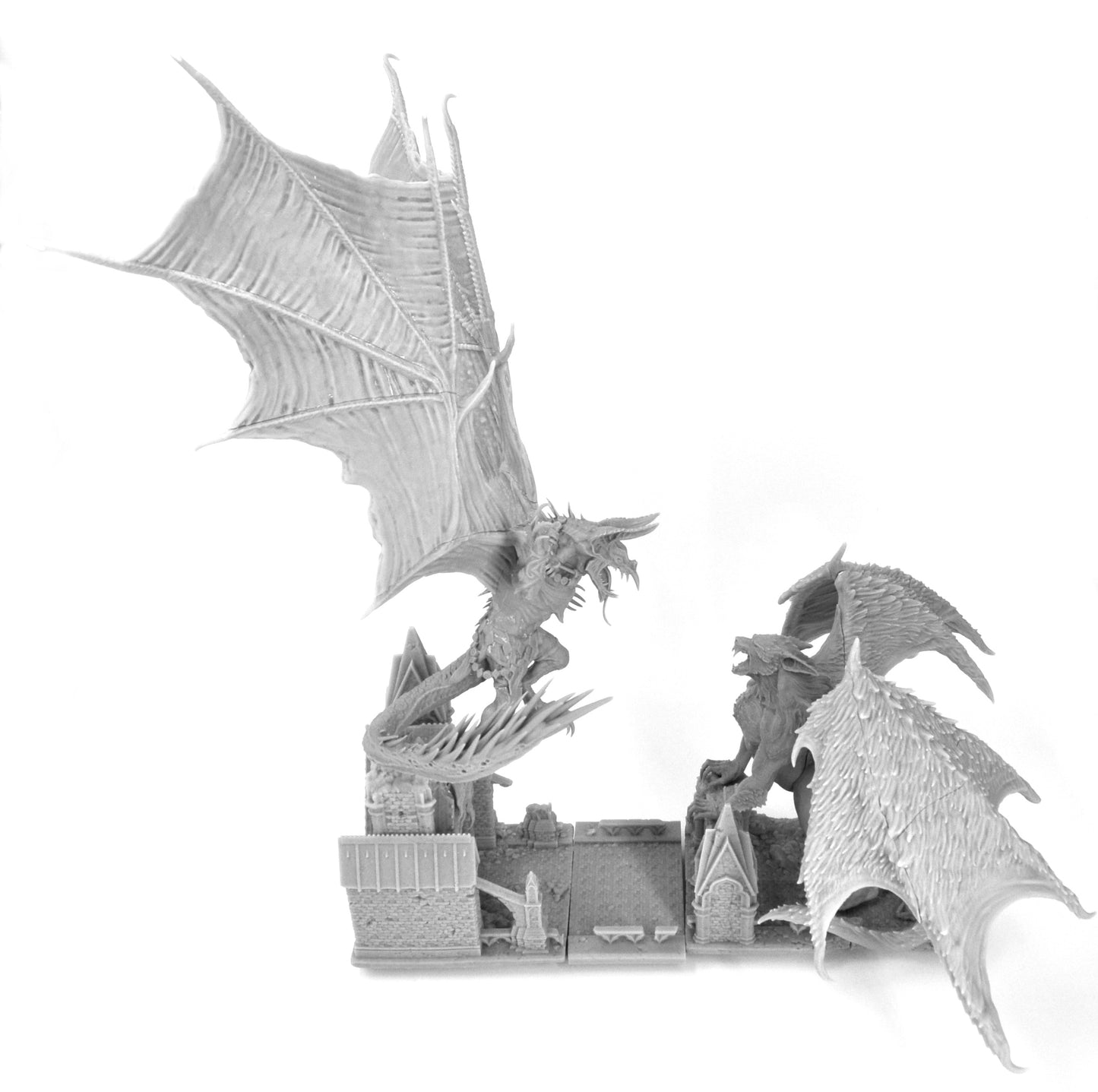 Vampire and Werewolf Dragon Diorama - by Mini Monster Mayhem- Tabletop RPG Miniature - Roleplaying 3D Printed Fantasy Mini