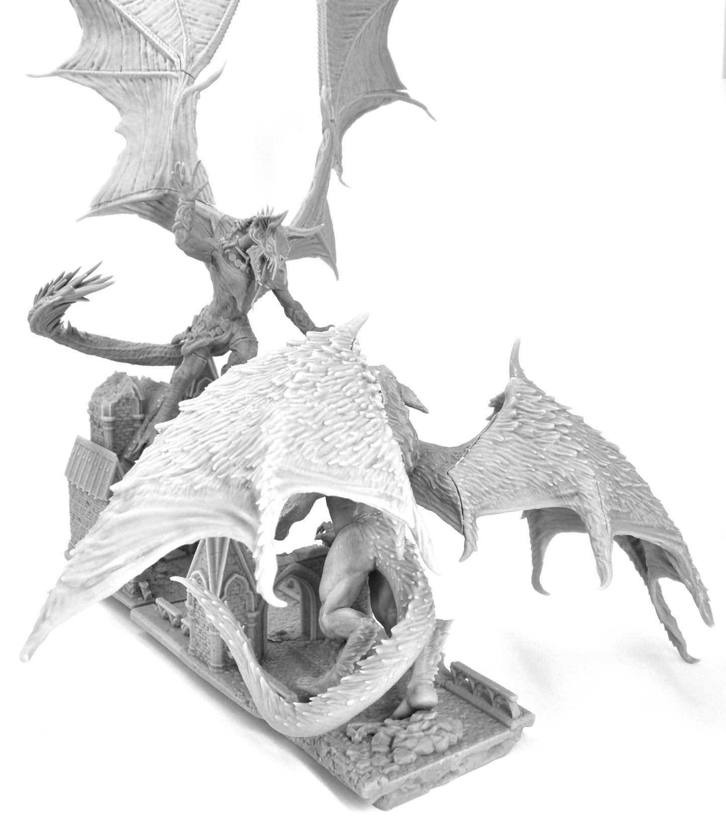 Vampire and Werewolf Dragon Diorama - by Mini Monster Mayhem- Tabletop RPG Miniature - Roleplaying 3D Printed Fantasy Mini