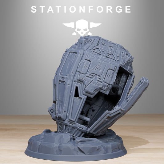 Vaskar Drop Pod V2 - Compatible with Warhammer 40K - by Station Forge - Tabletop RPG Miniature - Roleplaying 3D Printed Fantasy Mini