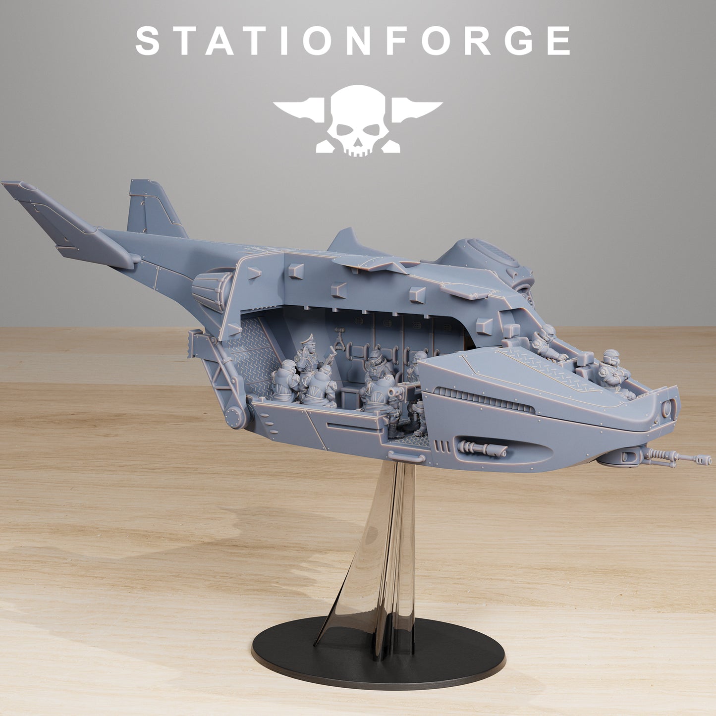 Vaskar Dropship - Compatible with Warhammer 40K - by Station Forge - Tabletop RPG Miniature - Roleplaying 3D Printed Fantasy Mini