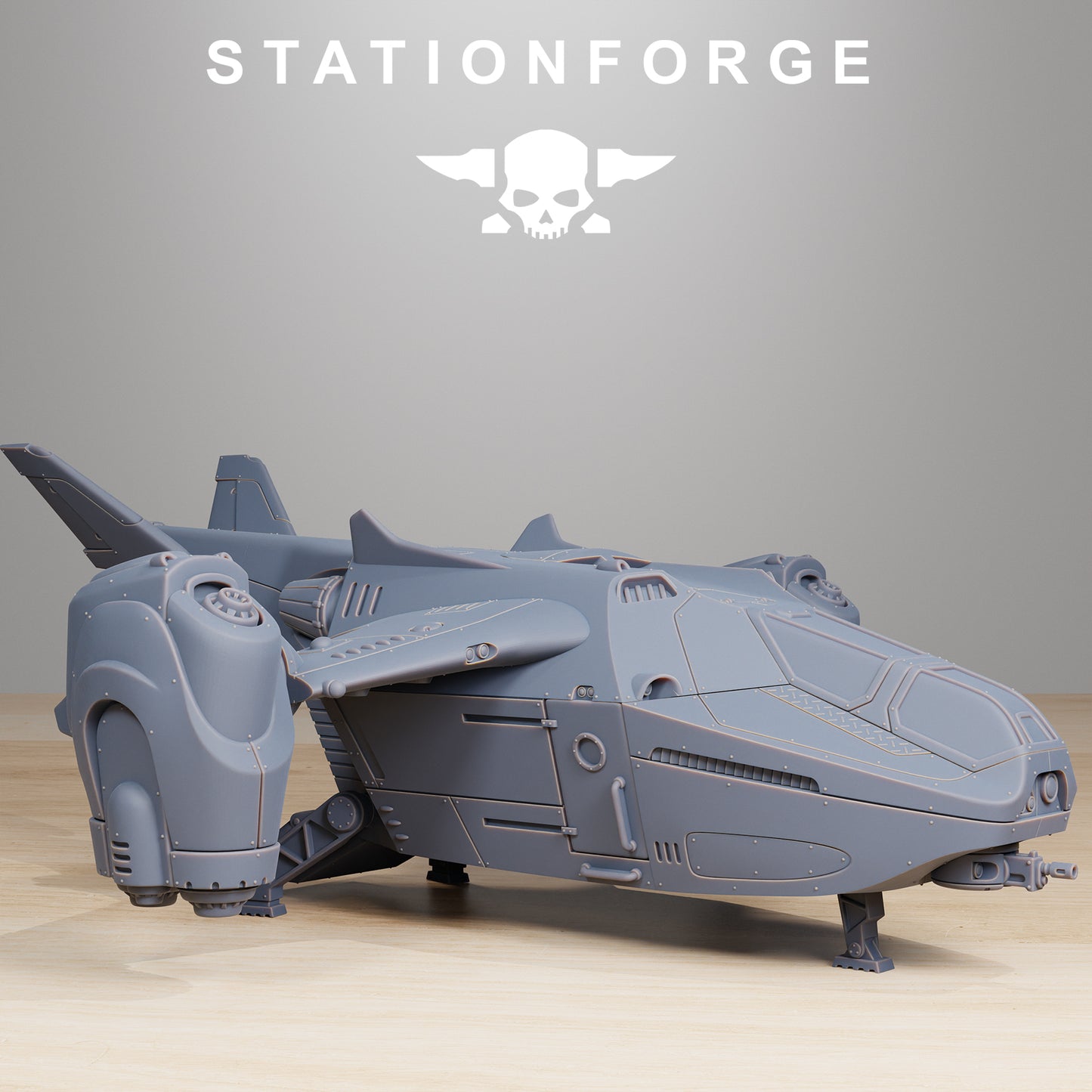 Vaskar Dropship - Compatible with Warhammer 40K - by Station Forge - Tabletop RPG Miniature - Roleplaying 3D Printed Fantasy Mini