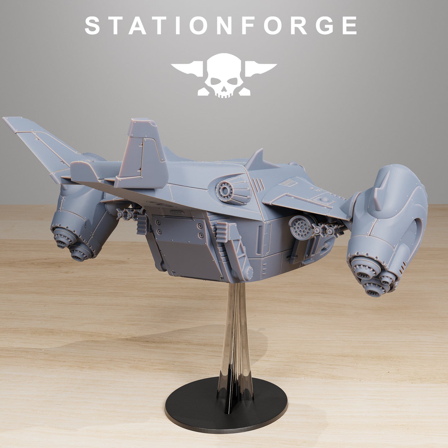 Vaskar Dropship - Compatible with Warhammer 40K - by Station Forge - Tabletop RPG Miniature - Roleplaying 3D Printed Fantasy Mini