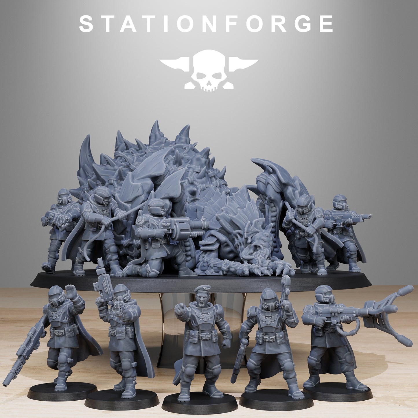 Vaskar Hunters - Tyranid Proxies - Compatible with Warhammer 40K - by Station Forge - Tabletop RPG Miniature - Roleplaying 3D Printed Fantasy Mini