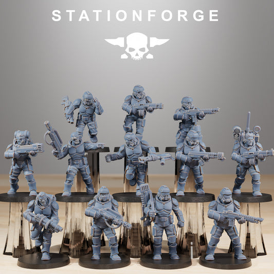 Vaskar Infantry - Compatible with Warhammer 40K - by Station Forge - Tabletop RPG Miniature - Roleplaying 3D Printed Fantasy Mini