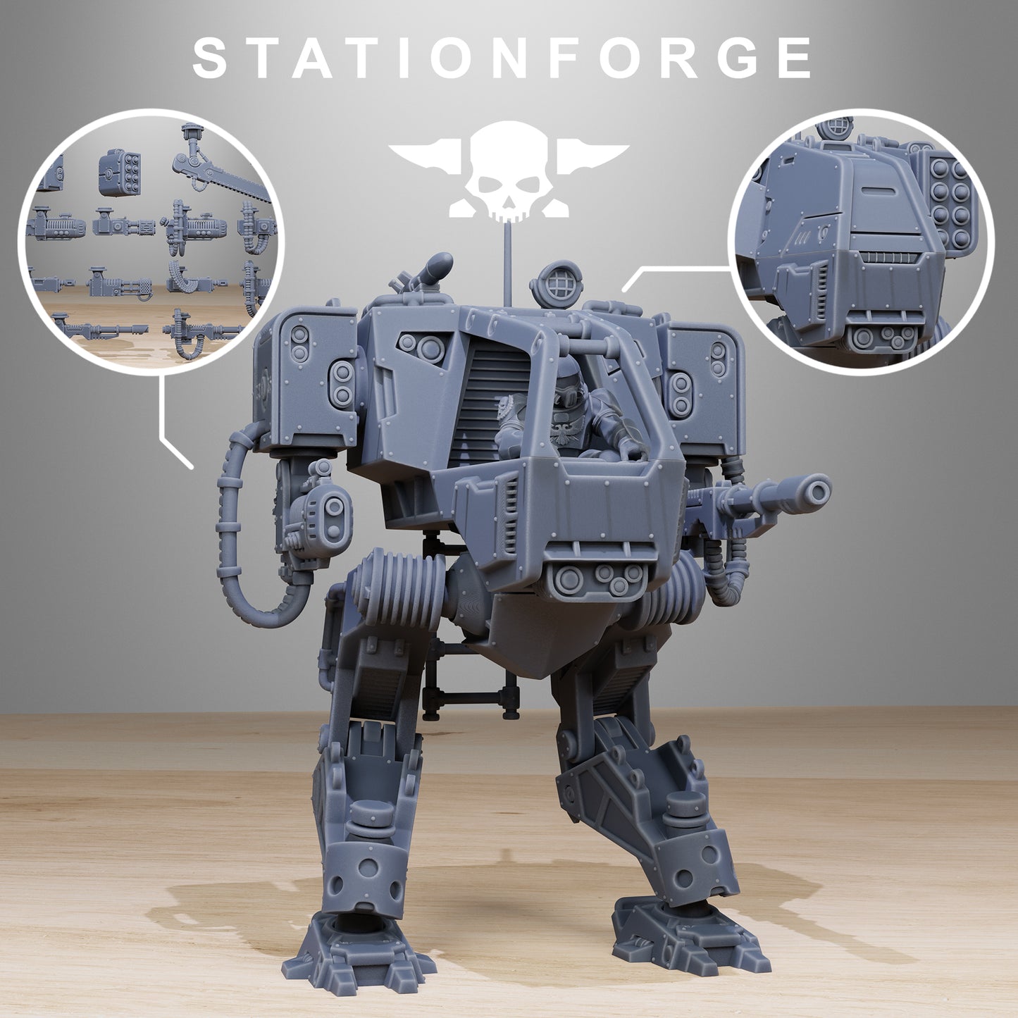 Vaskar Walker - Compatible with Warhammer 40K - by Station Forge - Tabletop RPG Miniature - Roleplaying 3D Printed Fantasy Mini