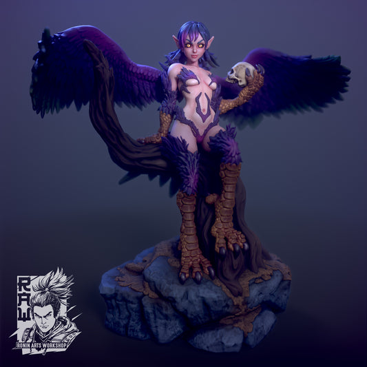 Vivi The Harpy - by RAW- Tabletop RPG Miniature - Roleplaying 3D Printed Fantasy Mini