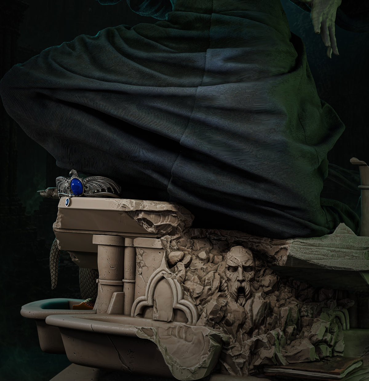 Voldemort The Dark Lord Sculpture (75mm to 500mm) - Unassembled/Unpainted/3D Print