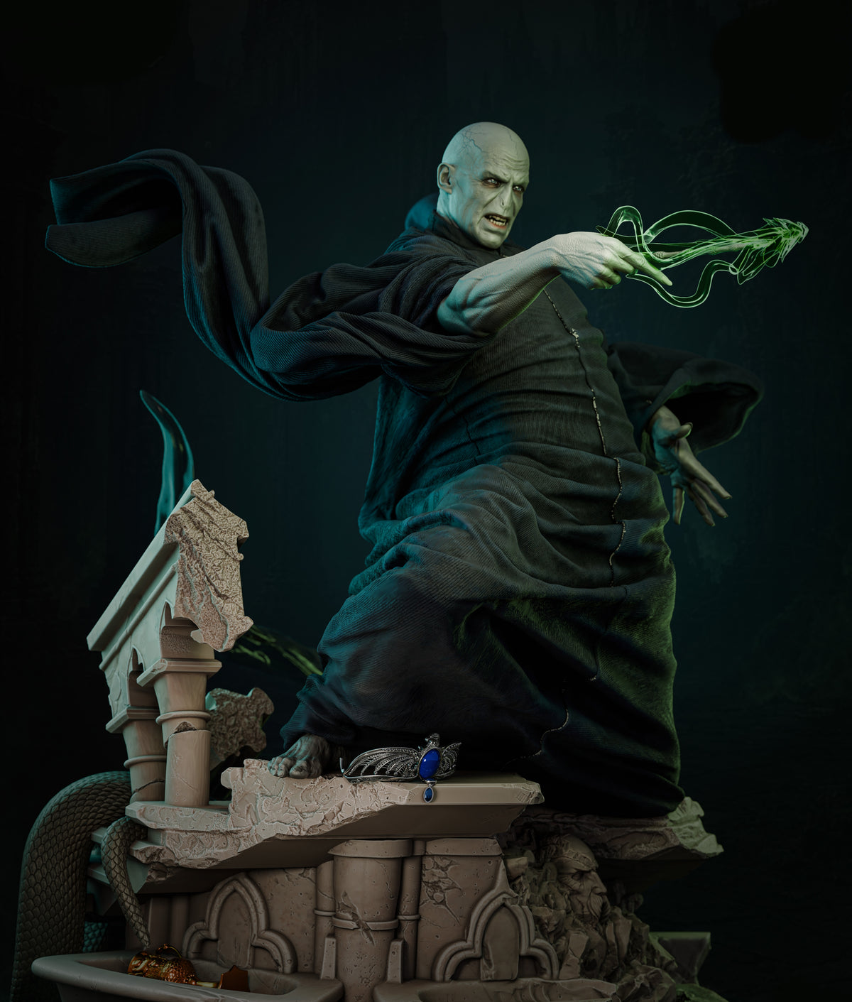 Voldemort The Dark Lord Sculpture (75mm to 500mm) - Unassembled/Unpainted/3D Print