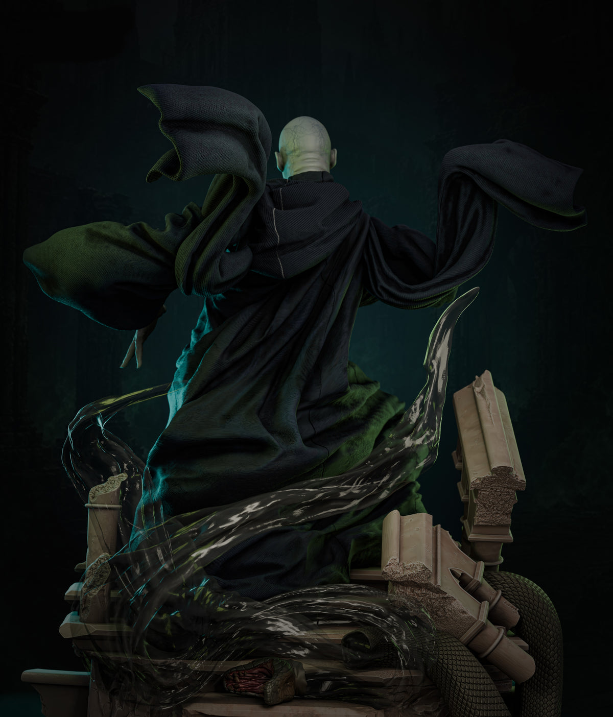 Voldemort The Dark Lord Sculpture (75mm to 500mm) - Unassembled/Unpainted/3D Print