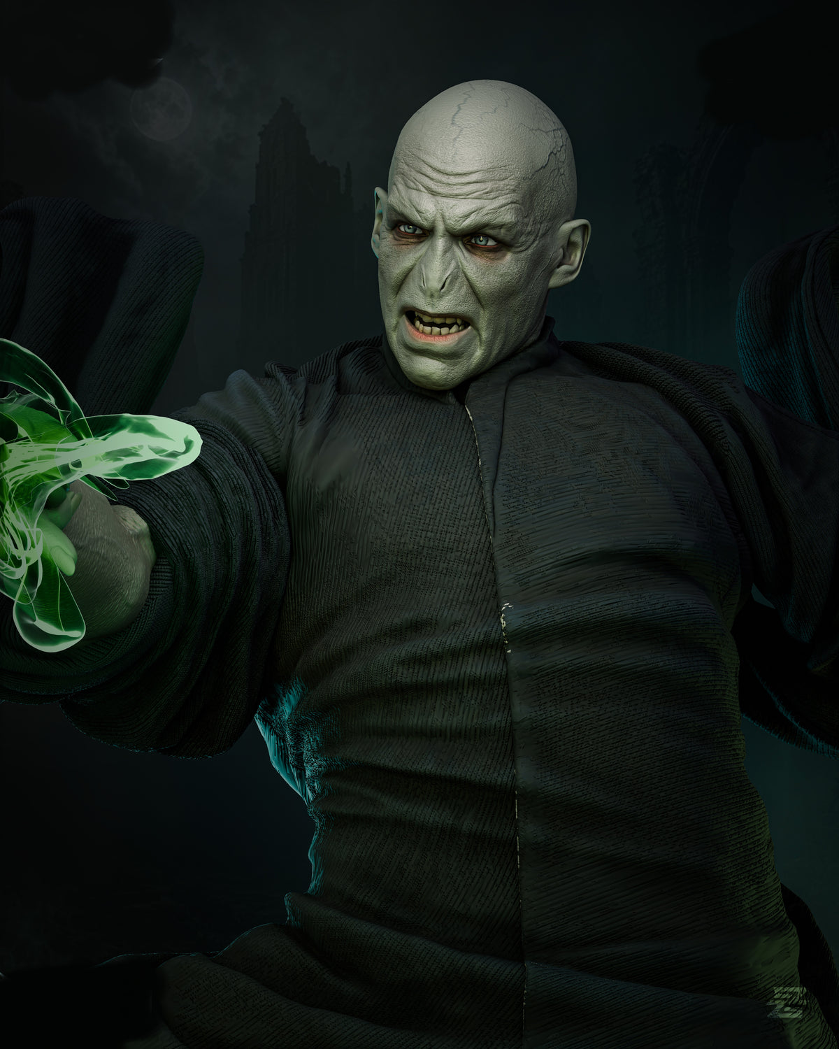 Voldemort The Dark Lord Sculpture (75mm to 500mm) - Unassembled/Unpainted/3D Print