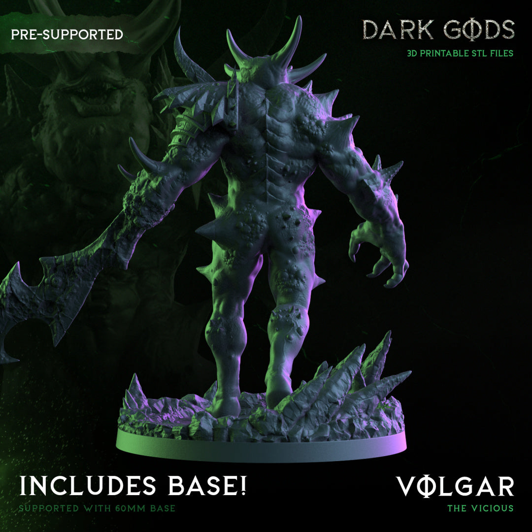 Volgar - the Vicious - by Dark Gods- Tabletop RPG Miniature - Roleplaying 3D Printed Fantasy Mini