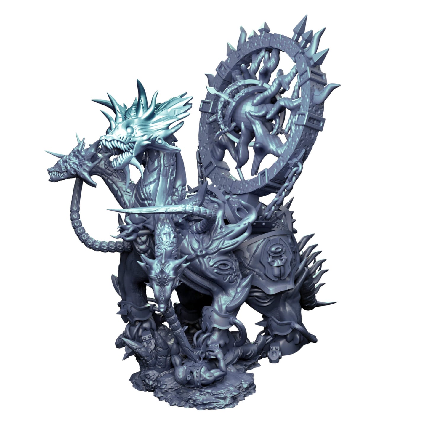 Vortex Hydra Beast - RPG Miniatures - by Mystic Pigeon Miniatures - Tabletop RPG Miniature - Roleplaying 3D Printed Fantasy Mini