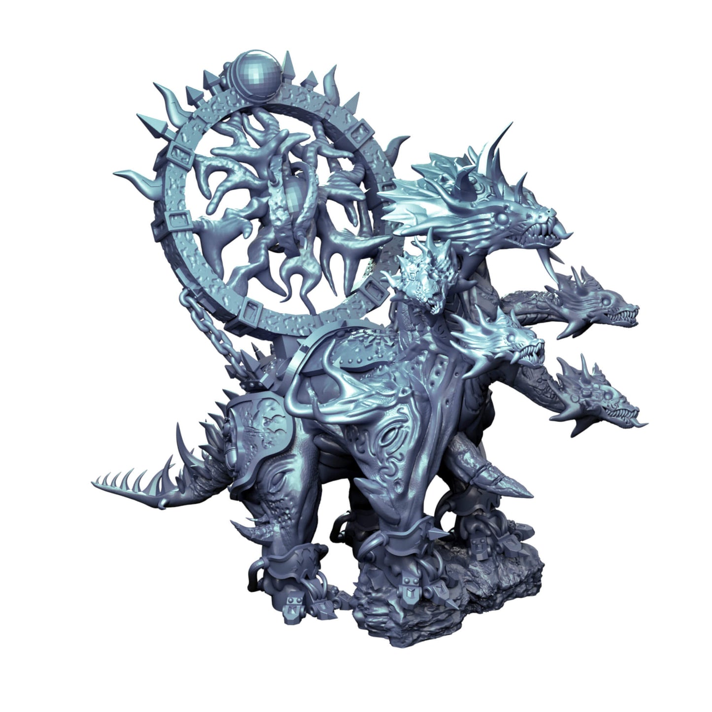 Vortex Hydra Beast - RPG Miniatures - by Mystic Pigeon Miniatures - Tabletop RPG Miniature - Roleplaying 3D Printed Fantasy Mini