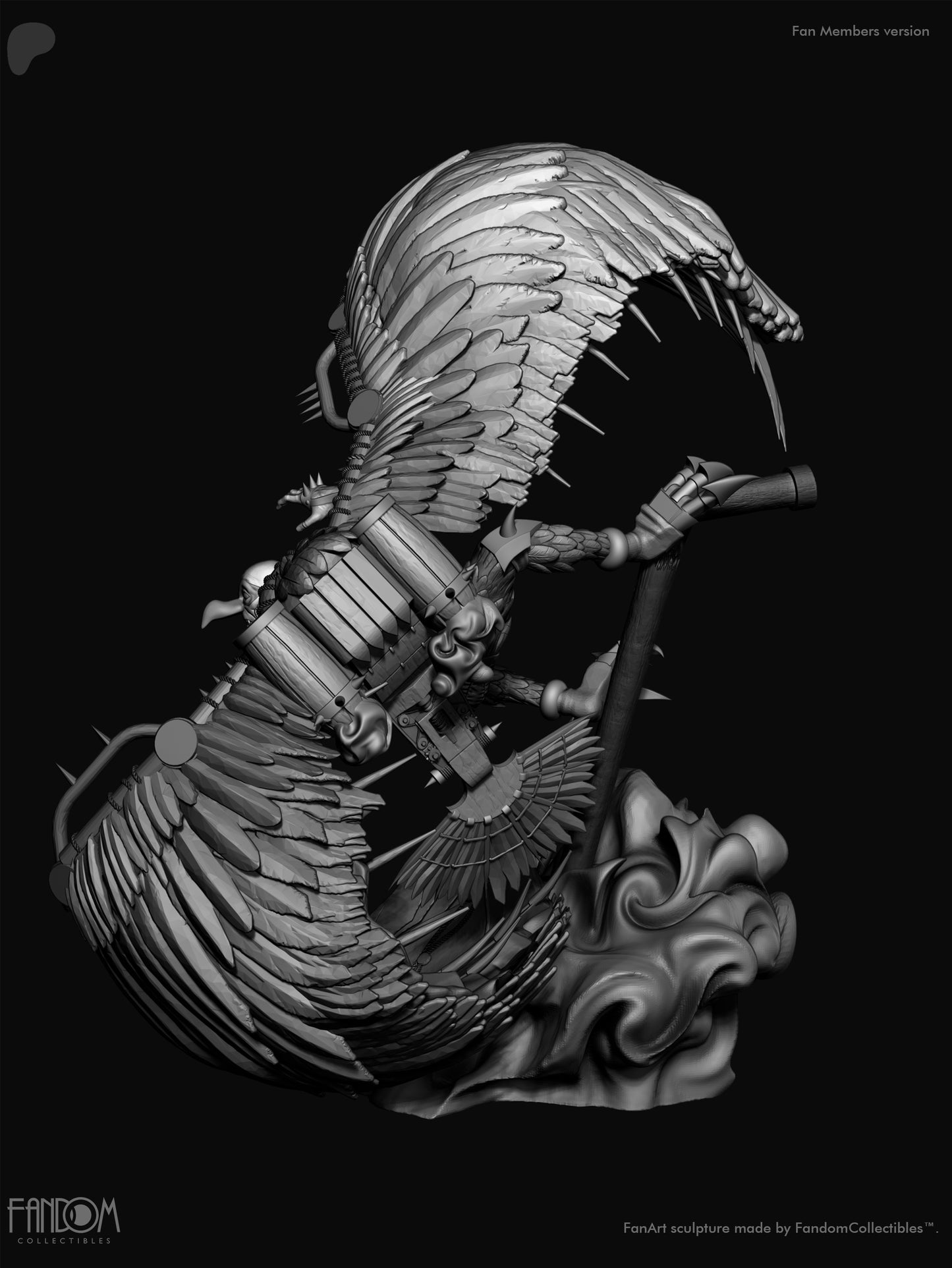 Vulture Sculpture (75mm to 500mm) - Unassembled/Unpainted/3D Print