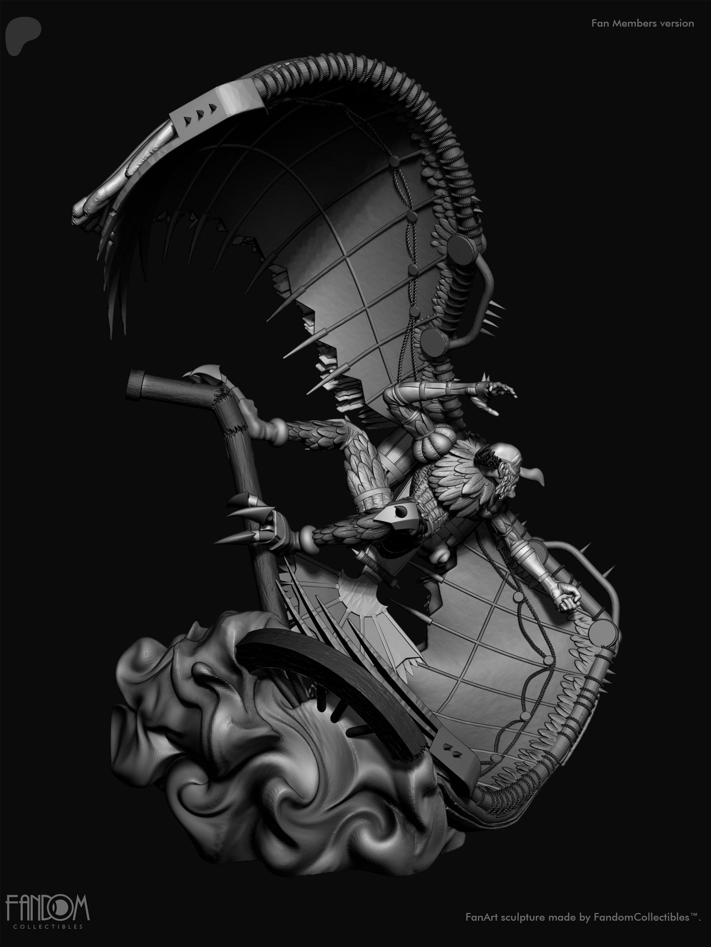 Vulture Sculpture (75mm to 500mm) - Unassembled/Unpainted/3D Print