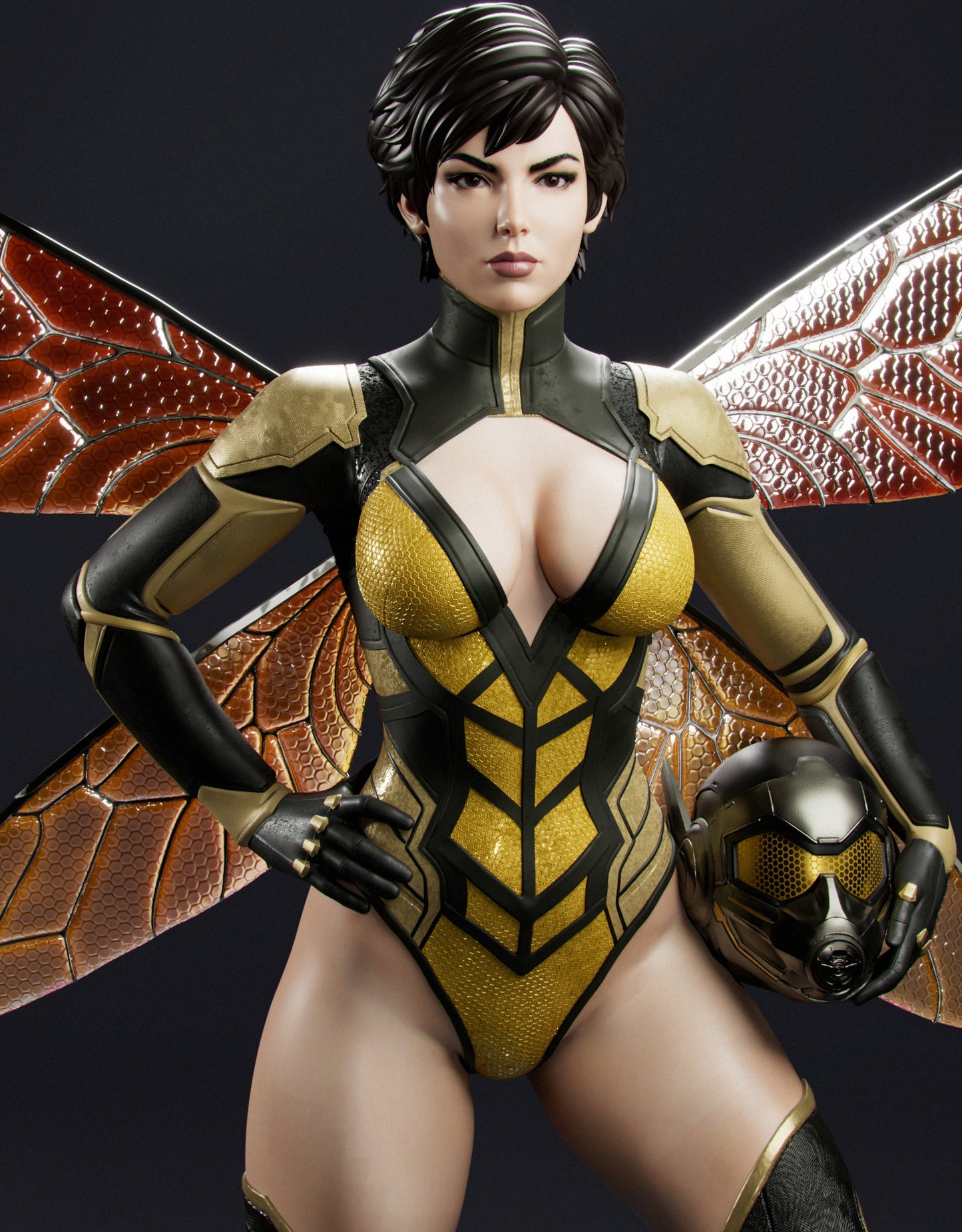 Wasp Sculpture (75mm to 500mm) - Unassembled/Unpainted/3D Print