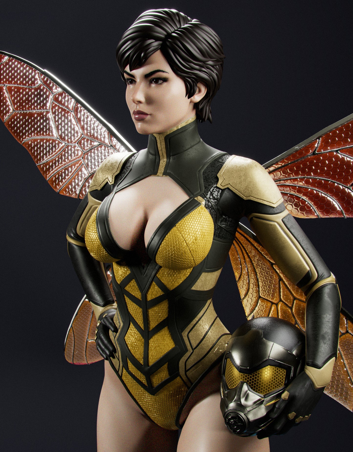 Wasp Sculpture (75mm to 500mm) - Unassembled/Unpainted/3D Print