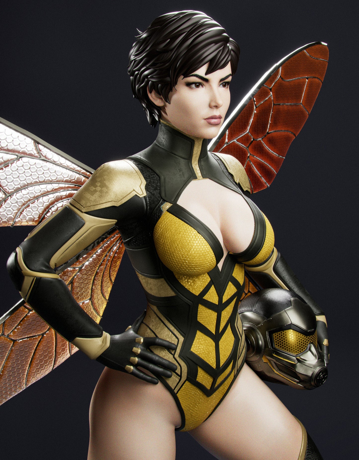 Wasp Sculpture (75mm to 500mm) - Unassembled/Unpainted/3D Print