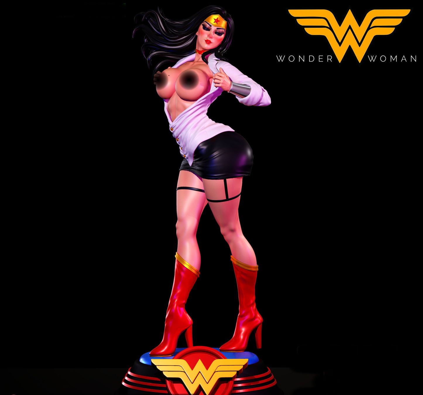 Wonder Woman SFW/NSFW Sculpture (75mm to 500mm) - Unassembled/Unpainted/3D Print