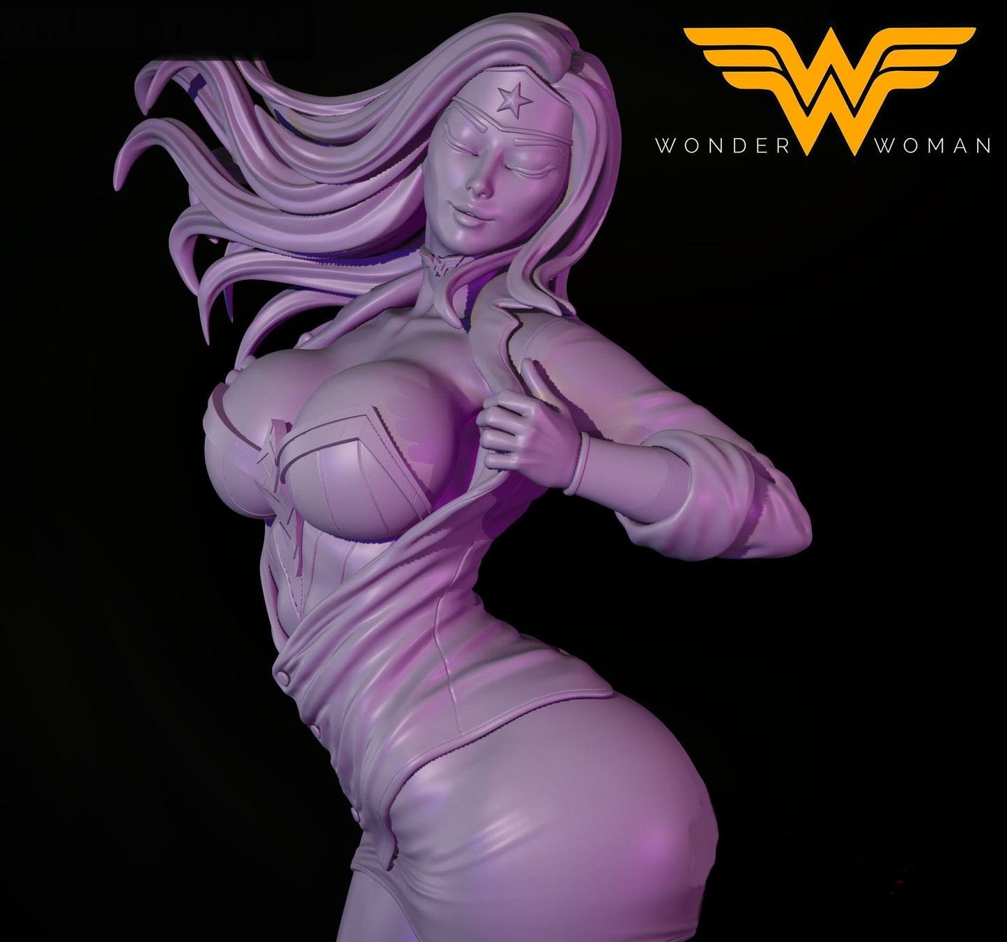 Wonder Woman SFW/NSFW Sculpture (75mm to 500mm) - Unassembled/Unpainted/3D Print