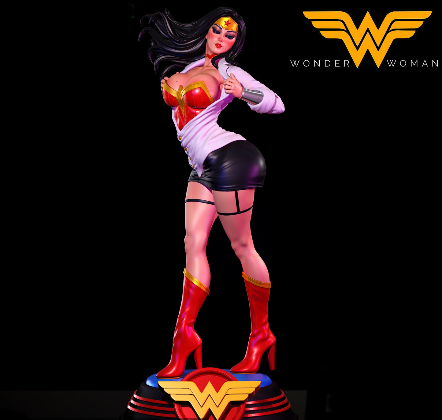 Wonder Woman SFW/NSFW Sculpture (75mm to 500mm) - Unassembled/Unpainted/3D Print