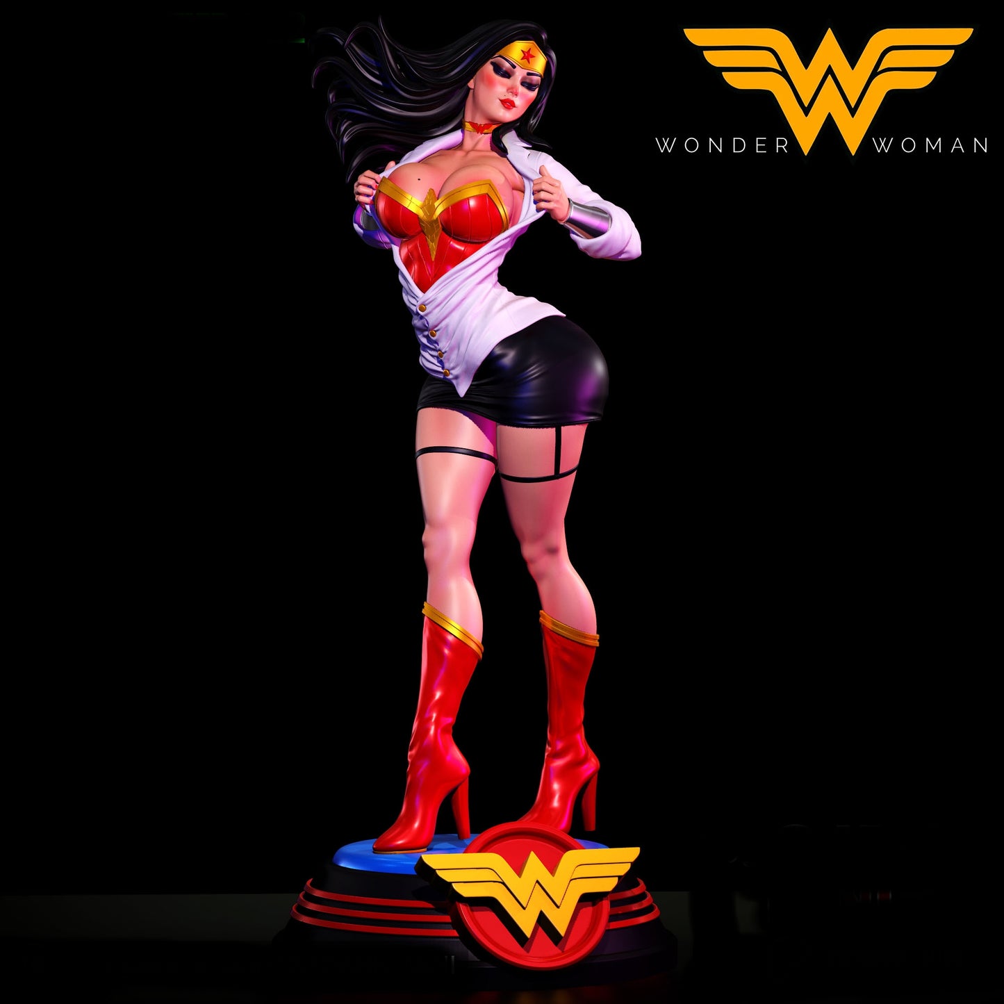 Wonder Woman SFW/NSFW Sculpture (75mm to 500mm) - Unassembled/Unpainted/3D Print