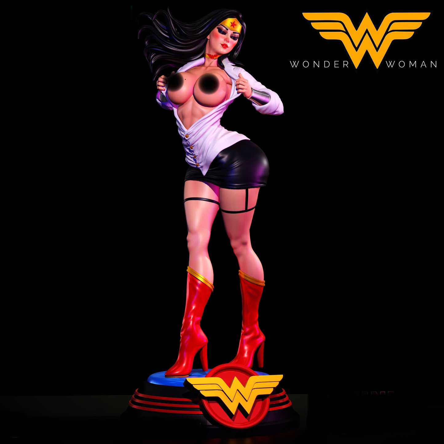 Wonder Woman SFW/NSFW Sculpture (75mm to 500mm) - Unassembled/Unpainted/3D Print