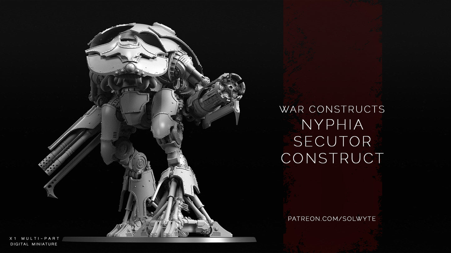 War Constructs - Nyphia-Class Secutor Construct- by Solwyte - Tabletop RPG Miniature - Roleplaying 3D Printed Fantasy Mini