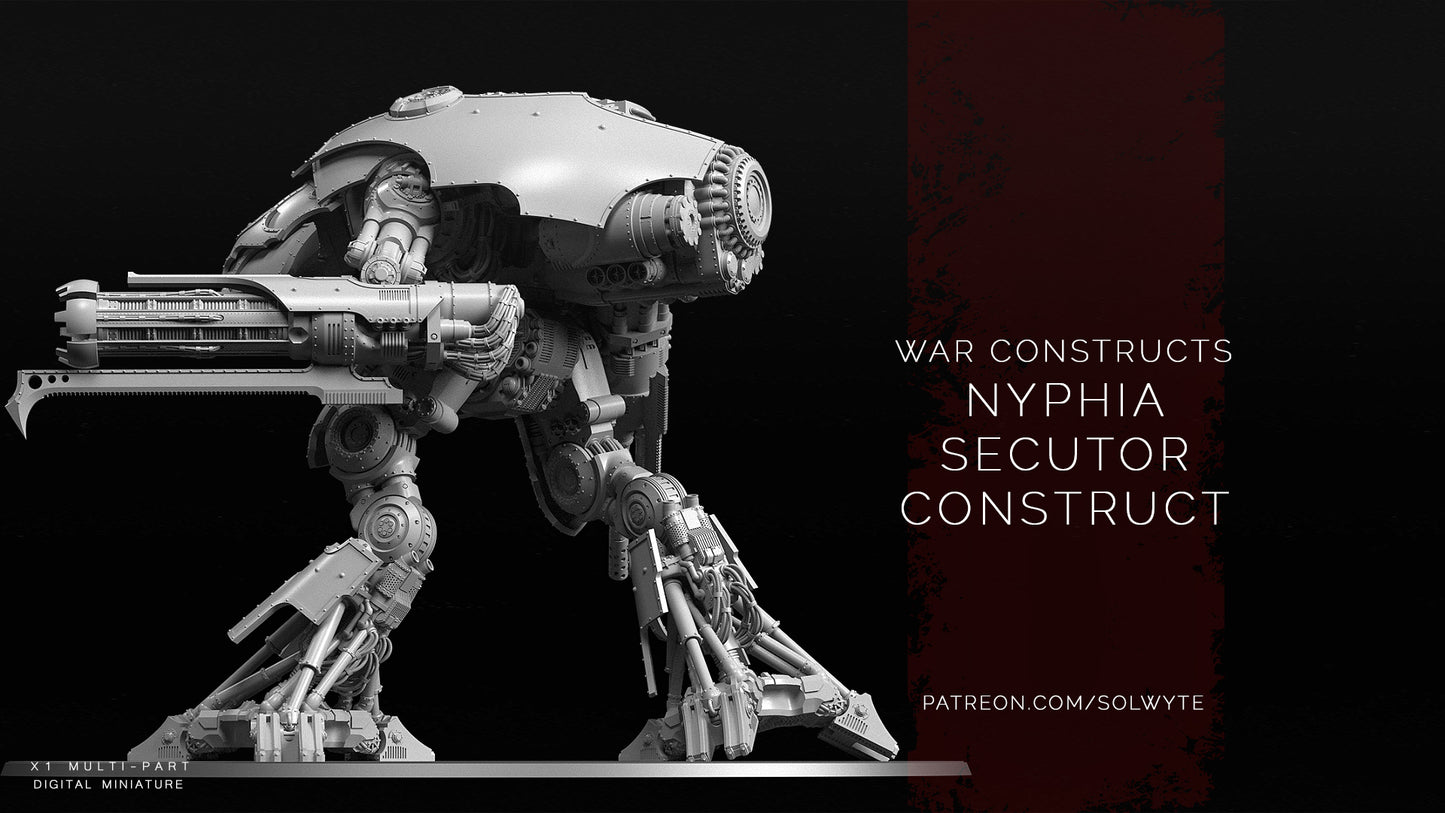 War Constructs - Nyphia-Class Secutor Construct- by Solwyte - Tabletop RPG Miniature - Roleplaying 3D Printed Fantasy Mini