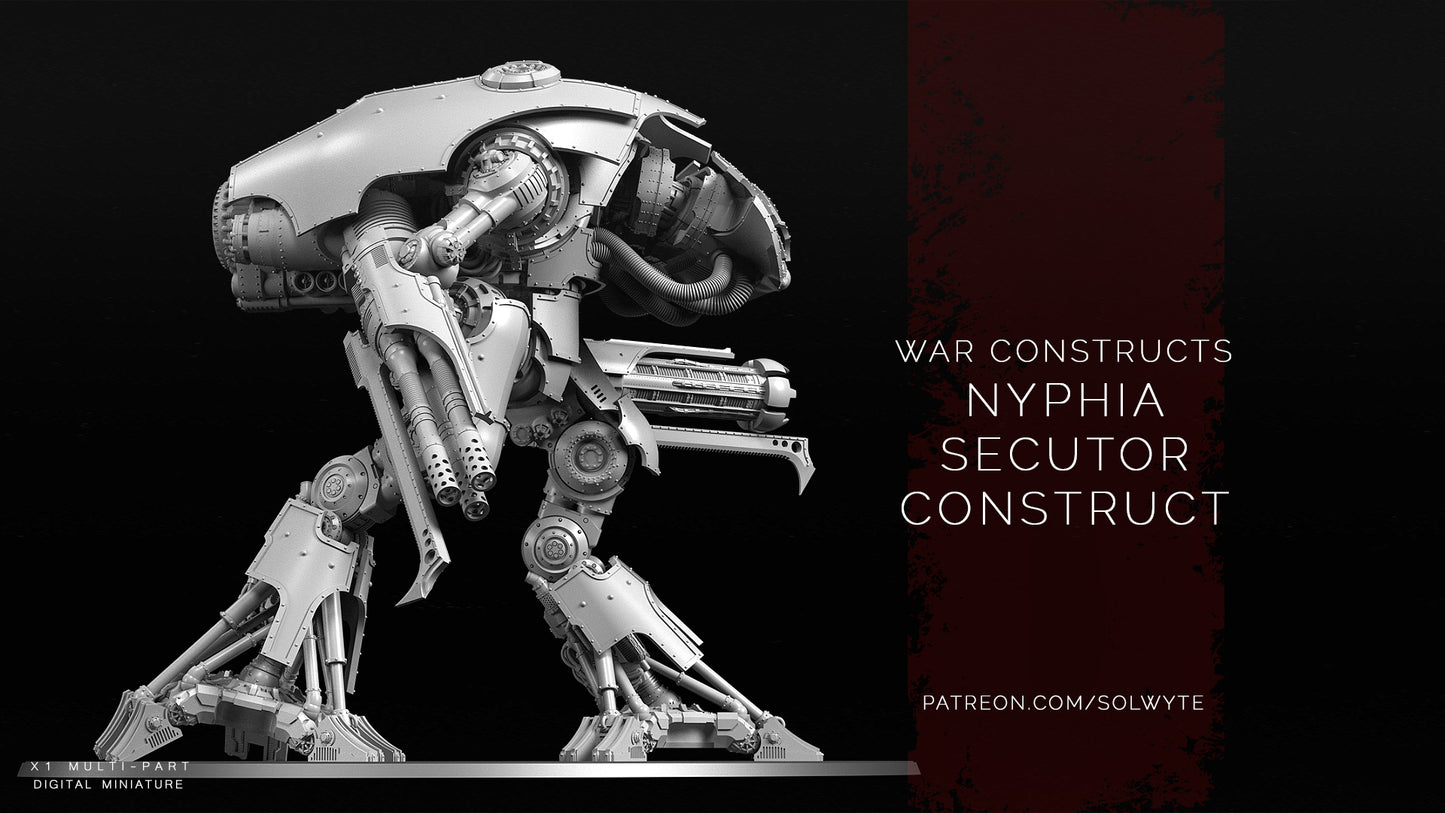 War Constructs - Nyphia-Class Secutor Construct- by Solwyte - Tabletop RPG Miniature - Roleplaying 3D Printed Fantasy Mini