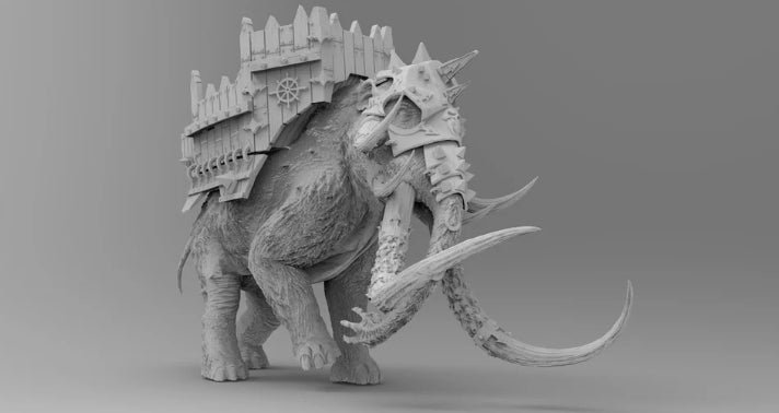 War Mammoth - War Beast - by Emang Games - Tabletop RPG Miniature - Roleplaying 3D Printed Fantasy Mini