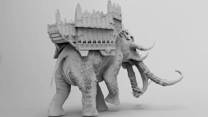 War Mammoth - War Beast - by Emang Games - Tabletop RPG Miniature - Roleplaying 3D Printed Fantasy Mini