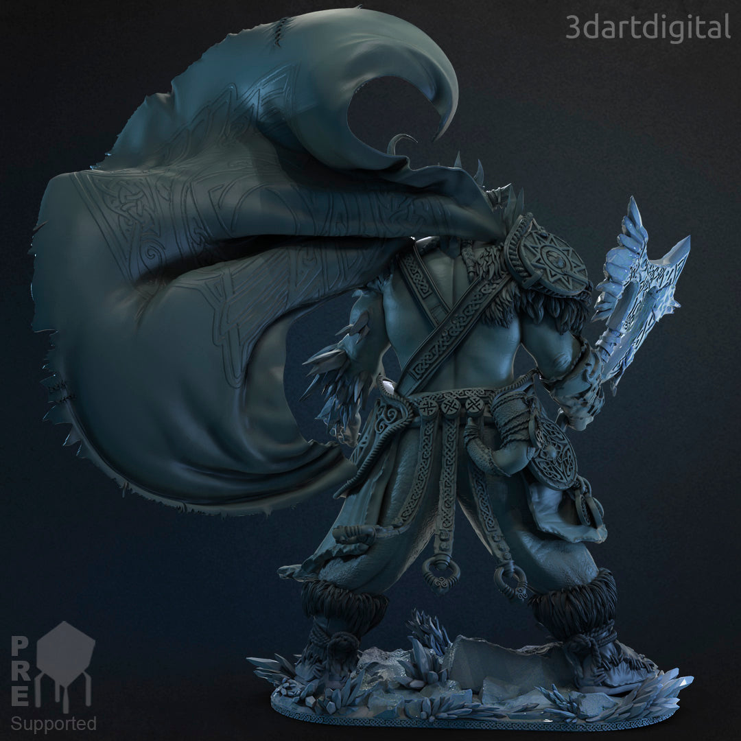 Frost Giant Warrior - by 3dartDigital - Tabletop RPG Miniature - Roleplaying 3D Printed Fantasy Mini