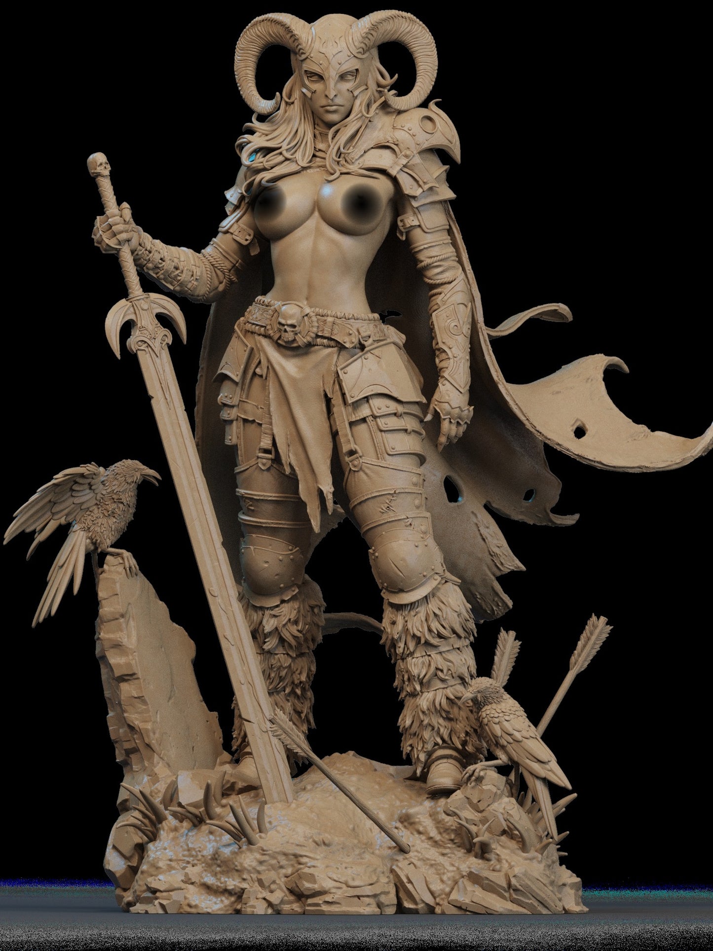 The Warrior of the North NSFW Sculpture (75mm to 500mm) - Unassembled/Unpainted/3D Print