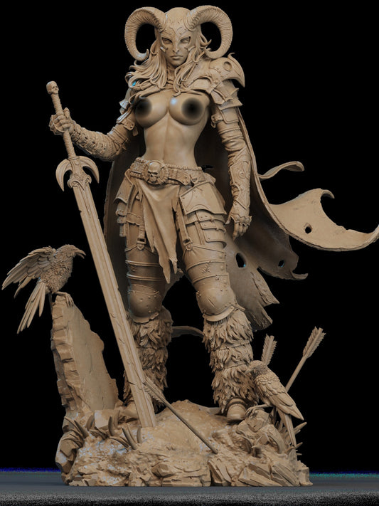 The Warrior of the North NSFW Sculpture (75mm to 500mm) - Unassembled/Unpainted/3D Print