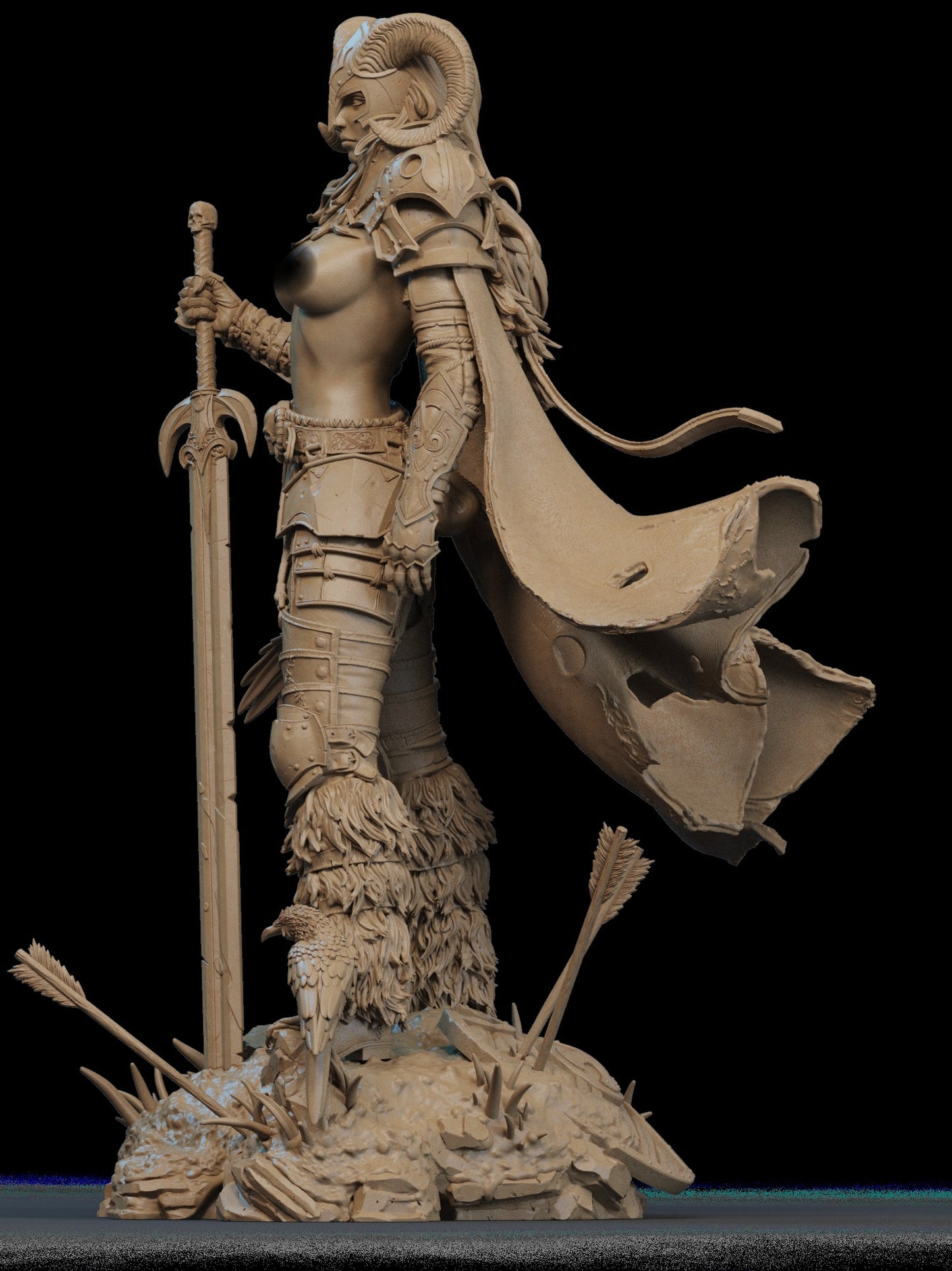 The Warrior of the North NSFW Sculpture (75mm to 500mm) - Unassembled/Unpainted/3D Print