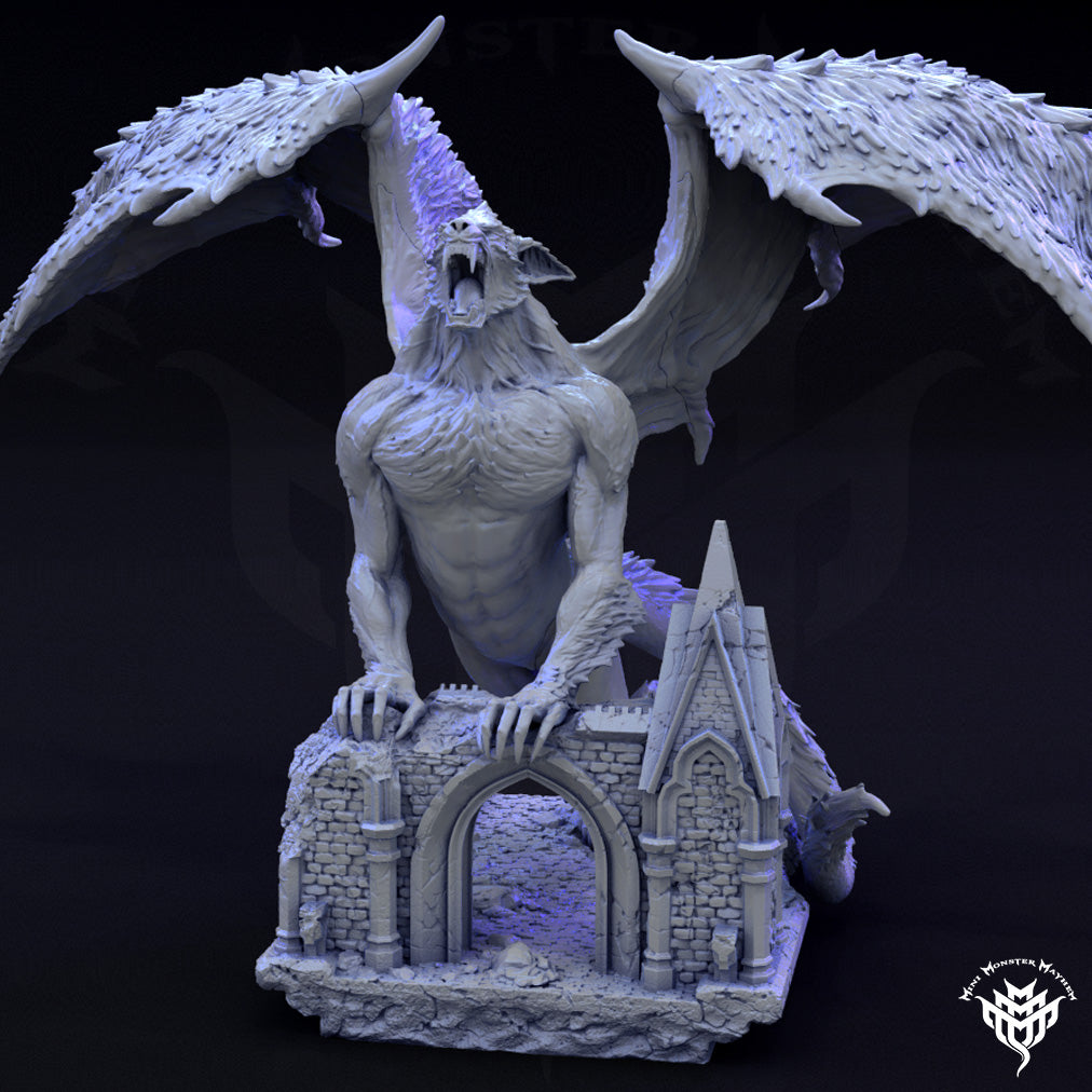 Werewolf Dragon - by Mini Monster Mayhem- Tabletop RPG Miniature - Roleplaying 3D Printed Fantasy Mini