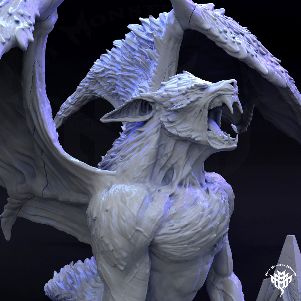 Werewolf Dragon - by Mini Monster Mayhem- Tabletop RPG Miniature - Roleplaying 3D Printed Fantasy Mini