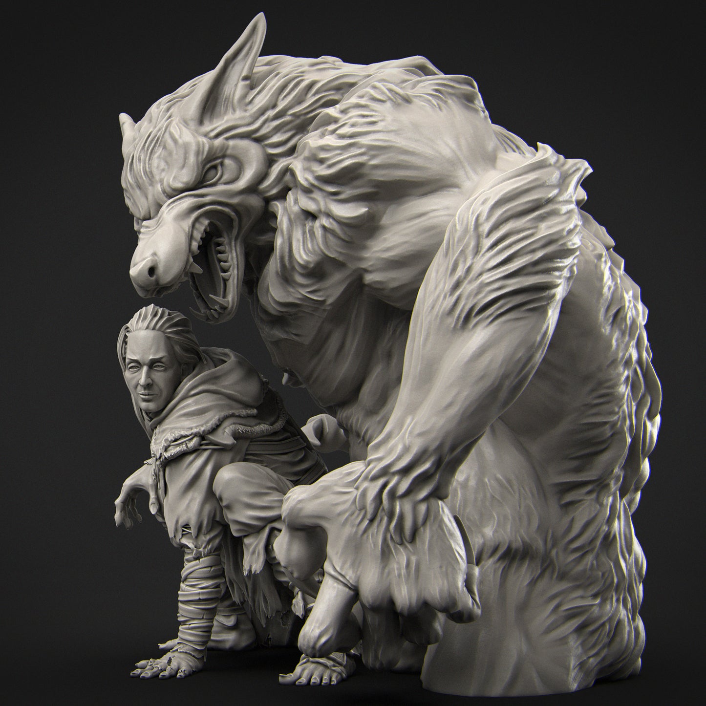 Werewolf Shapeshifter Sculpt - by Nerikson- Tabletop RPG Miniature - Roleplaying 3D Printed Fantasy Mini