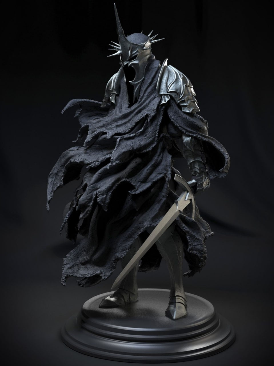 Witch King of Angma Sculpt - by CA_3DArt- Tabletop RPG Miniature - Roleplaying 3D Printed Fantasy Mini