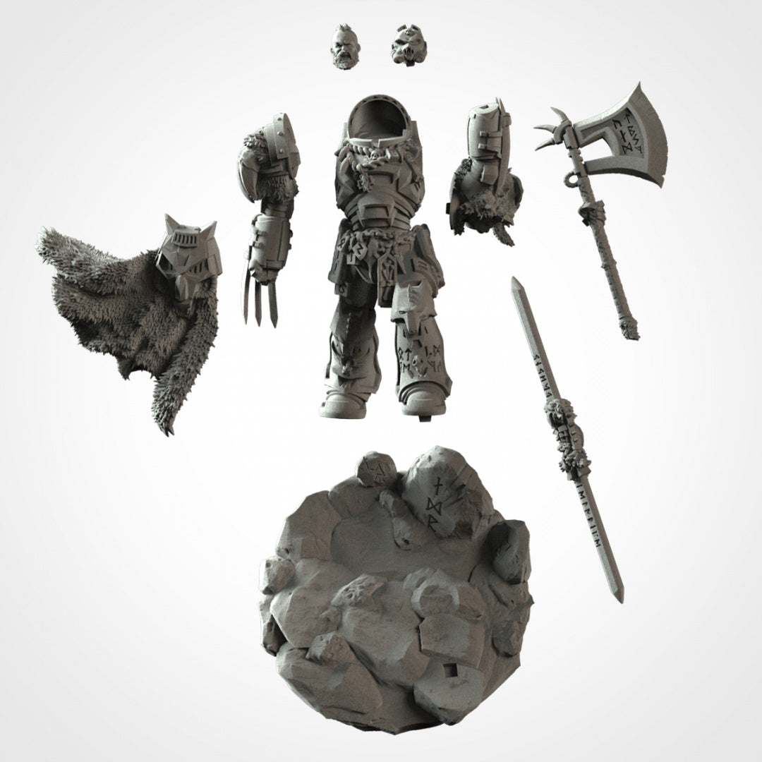 Wolffang (Wargame Scale) - Compatible with Warhammer 40K - by Txarli Factory - Tabletop RPG Miniature - Roleplaying 3D Printed Fantasy Mini