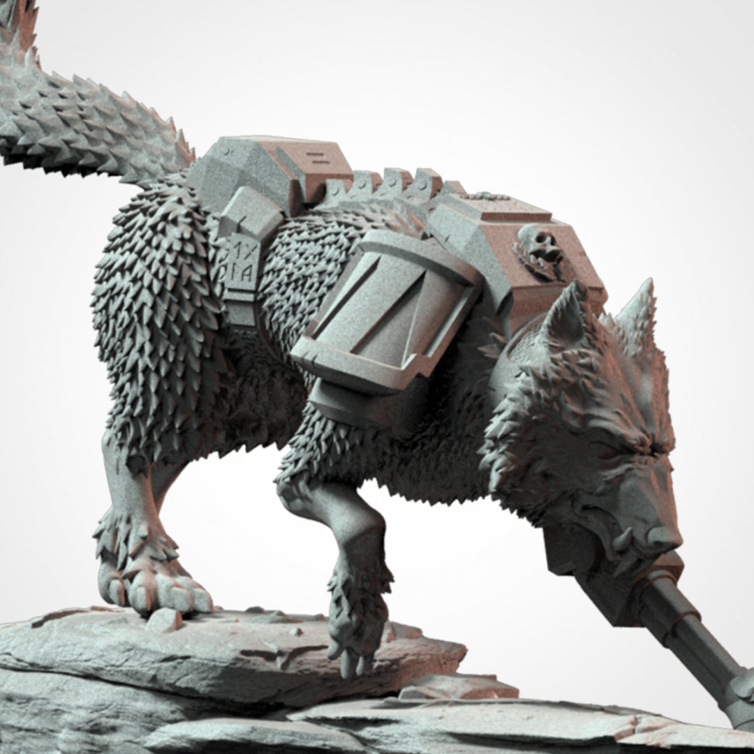 Wolffang´s Wolf - Compatible with Warhammer 40K - by Txarli Factory - Tabletop RPG Miniature - Roleplaying 3D Printed Fantasy Mini