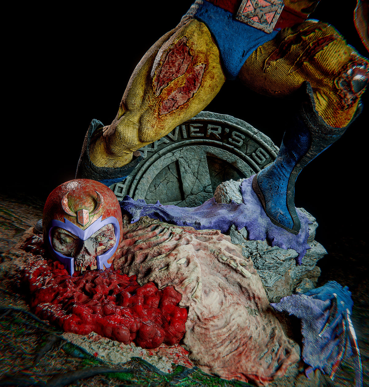 Zombie Wolverine Sculpture (75mm to 500mm) - Unassembled/Unpainted/3D Print